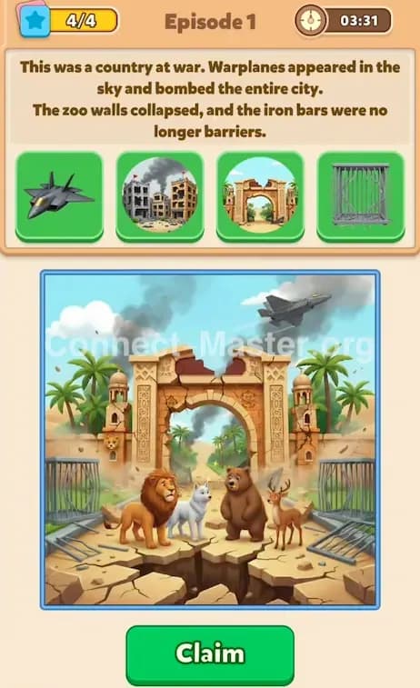 Connect Master Story Answer: The Sky Above The Cage Episode 1 Answer