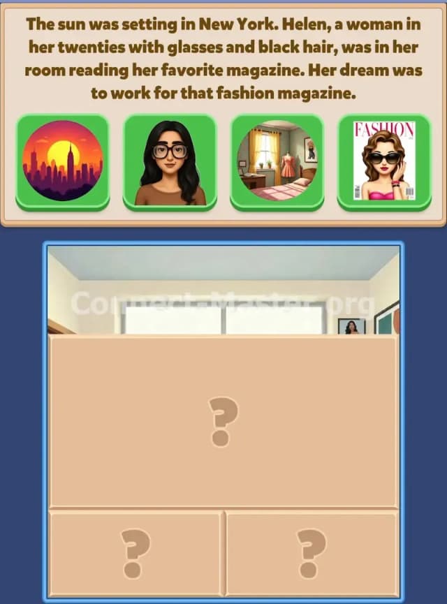 Connect Master Story Answer Helen of New York Episode 1 Stage 1