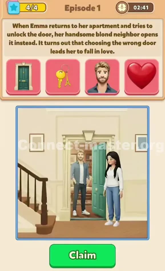Connect Master Story Answer Forbidden love in Paris Episode 1 Stage 3