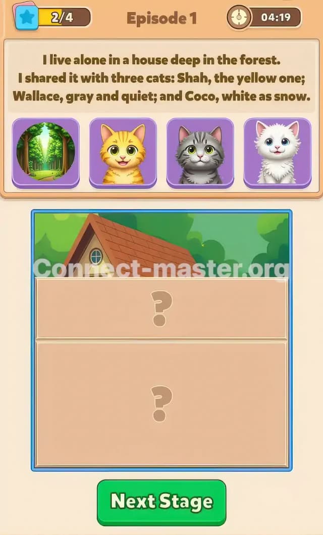 Connect Master Story Answer The Black Cat Episode 1 Stage 2