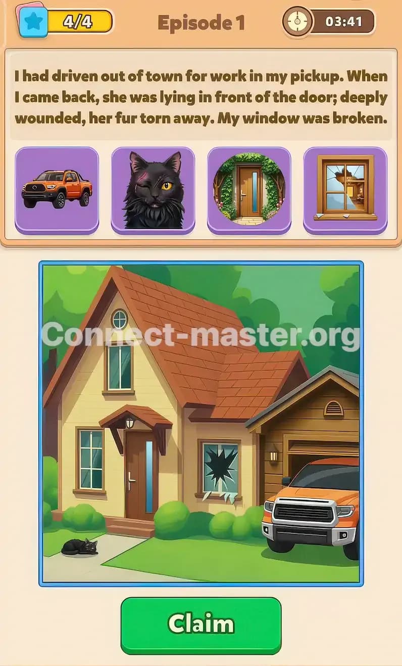 Connect Master Story Answer: The Black Cat Episode 1 Answer