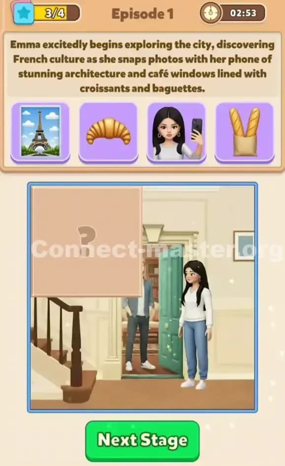 Connect Master Story Answer Forbidden love in Paris Episode 1 Stage 2