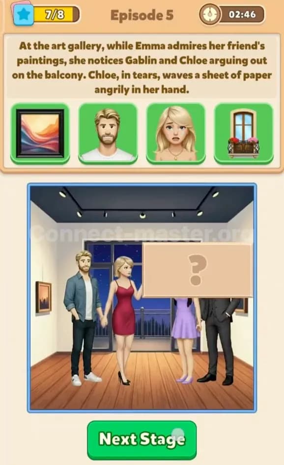 Connect Master Story Answer Forbidden love in Paris Episode 5 Stage 7