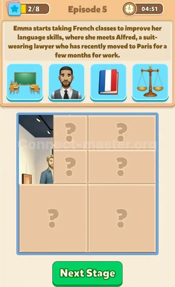 Connect Master Story Answer Forbidden love in Paris Episode 5 Stage 2