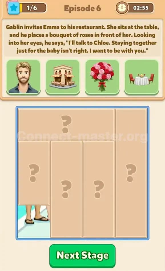 Connect Master Story Answer Forbidden love in Paris Episode 6 Stage 1